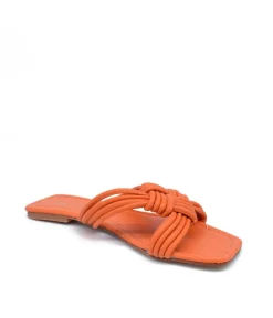 Trendy Braided Orange Flat Sandals