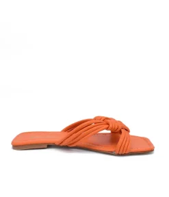 Trendy Braided Orange Flat Sandals