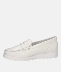 Trendy Off White Patent Wide Fitting Loafers