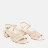 Versatile Beige Low Heel Braided Sandals