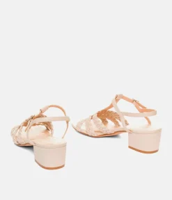 Versatile Beige Low Heel Braided Sandals