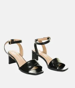 Versatile Black Occasion Leather Sandals