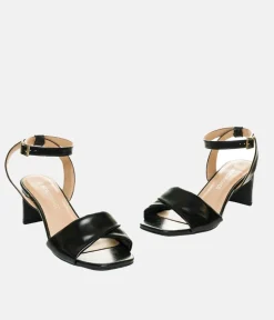 Versatile Black Occasion Leather Sandals
