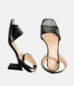 Versatile Black Occasion Leather Sandals