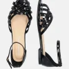 Versatile Criss Cross Black Patent Flat Sandals