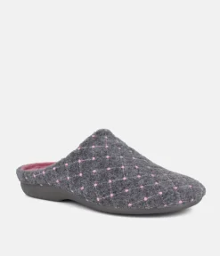 Versatile Grey Pink Slip On Slippers