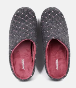 Versatile Grey Pink Slip On Slippers