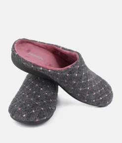 Versatile Grey Pink Slip On Slippers