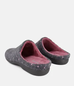 Versatile Grey Pink Slip On Slippers