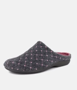 Versatile Grey Pink Slip On Slippers