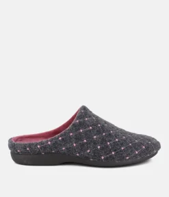 Versatile Grey Pink Slip On Slippers