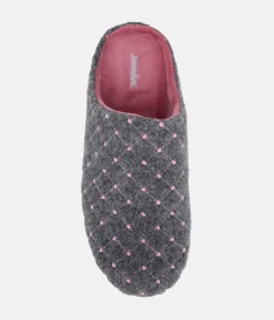 Versatile Grey Pink Slip On Slippers