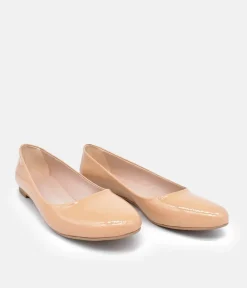 Versatile Round Toe Beige Ballet Flats