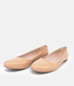 Versatile Round Toe Beige Ballet Flats