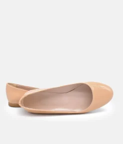 Versatile Round Toe Beige Ballet Flats