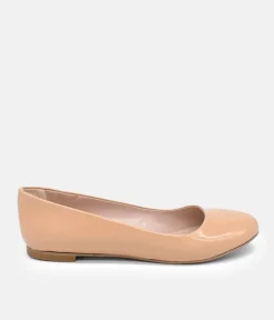 Versatile Round Toe Beige Ballet Flats