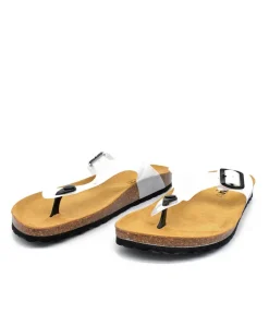 Versatile White Vinyl Thong Sandal