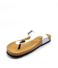 Versatile White Vinyl Thong Sandal