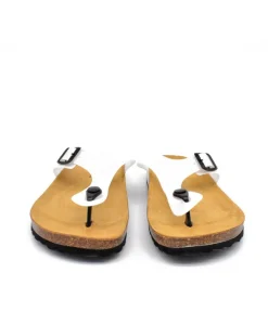 Versatile White Vinyl Thong Sandal