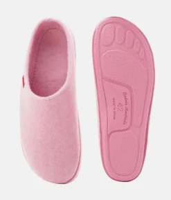 Very comfortable Pink Felt Slippers with footbed