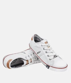Vintage Style White Lace Up Trainer