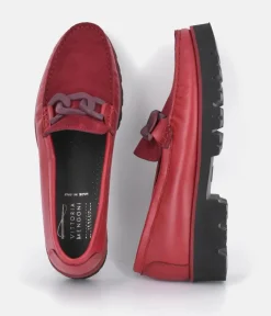 Vittoria Mengoni Beautiful Red Leather Loafers
