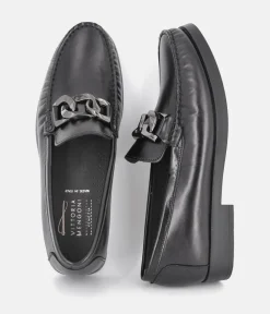 Vittoria Mengoni Classic Black Leather Loafers