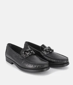 Vittoria Mengoni Classic Black Leather Loafers