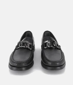 Vittoria Mengoni Classic Black Leather Loafers