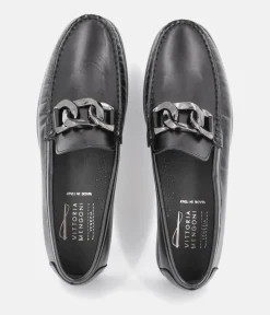 Vittoria Mengoni Classic Black Leather Loafers