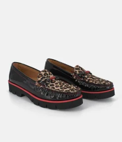 Vittoria Mengoni Striking Black/Leopard Loafers