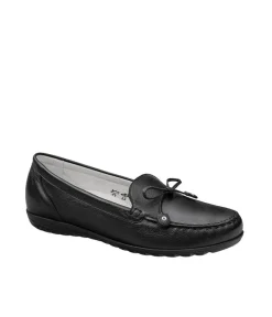 Waldlaufer Classic Black Loafer with Bow Detail
