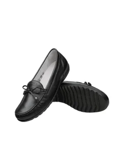 Waldlaufer Classic Black Loafer with Bow Detail