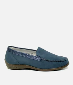 Waldlaufer Classic Jeans Blue Nubuck Loafers