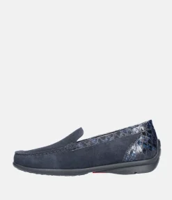 Waldlaufer Classic Navy Blue Suede Loafers