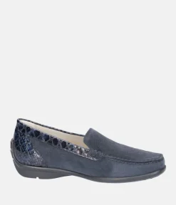Waldlaufer Classic Navy Blue Suede Loafers