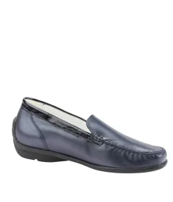 Waldlaufer Classic Wide Fit Navy Loafers