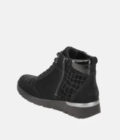 Waldlaufer Dressy Extra Wide Black Ankle Boots