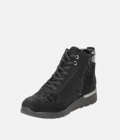 Waldlaufer Dressy Extra Wide Black Ankle Boots