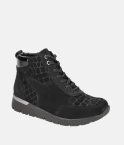 Waldlaufer Dressy Extra Wide Black Ankle Boots