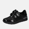 Waldlaufer Fashionable Black Double Strap Sneakers