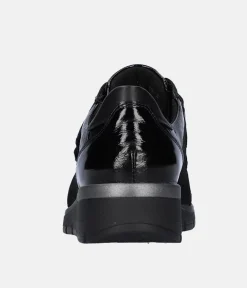 Waldlaufer Fashionable Black Double Strap Sneakers