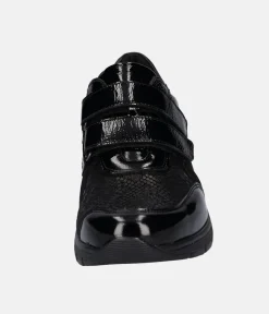 Waldlaufer Fashionable Black Double Strap Sneakers