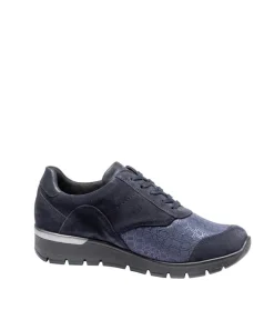 Waldlaufer Fashionable Wide Fit Navy Combi Sneakers