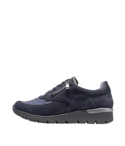 Waldlaufer Fashionable Wide Fit Navy Combi Sneakers