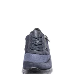 Waldlaufer Fashionable Wide Fit Navy Combi Sneakers