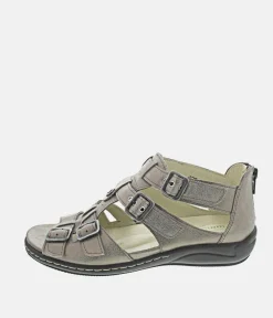 Waldlaufer Metallic Gold Gladiator Style Sandal