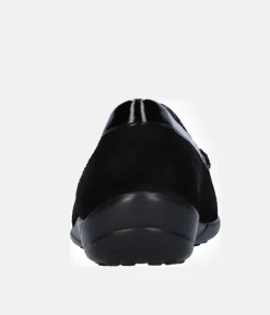 Waldlaufer Plush Black Suede Loafers