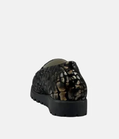 Waldlaufer Plush Black/Metallic Loafers