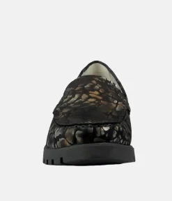 Waldlaufer Plush Black/Metallic Loafers